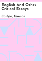 English_and_other_critical_essays
