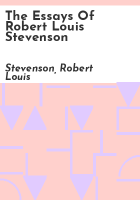 The_essays_of_Robert_Louis_Stevenson